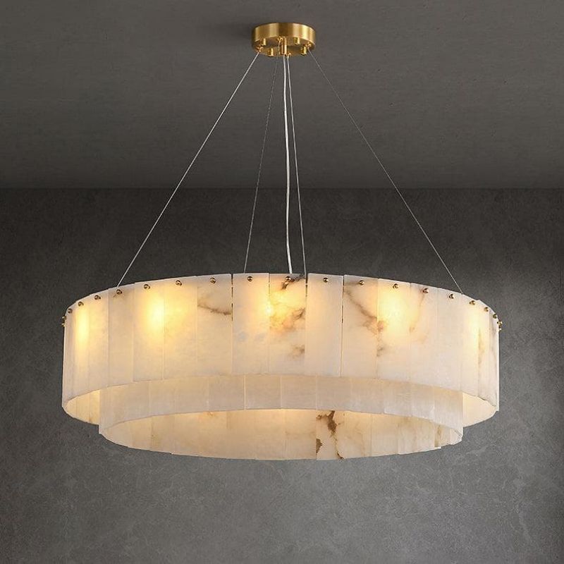 Modern Alabaster 2 tier Round Art Chandelier - product detail 7