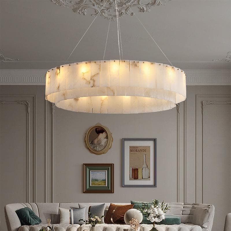 Modern Alabaster 2 tier Round Art Chandelier - product detail 9