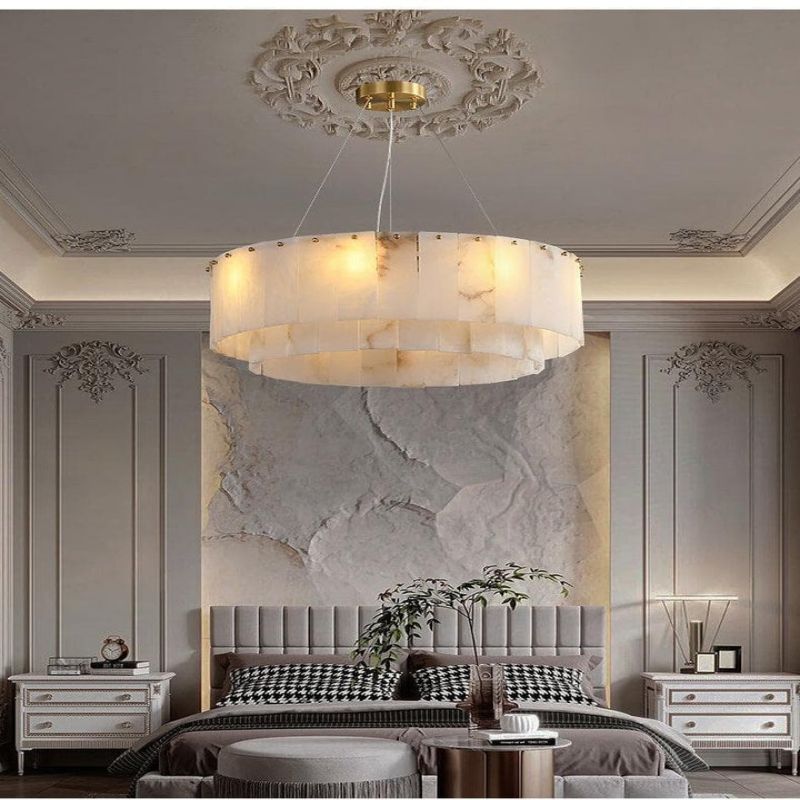 Modern Alabaster 2 tier Round Art Chandelier - product detail 11