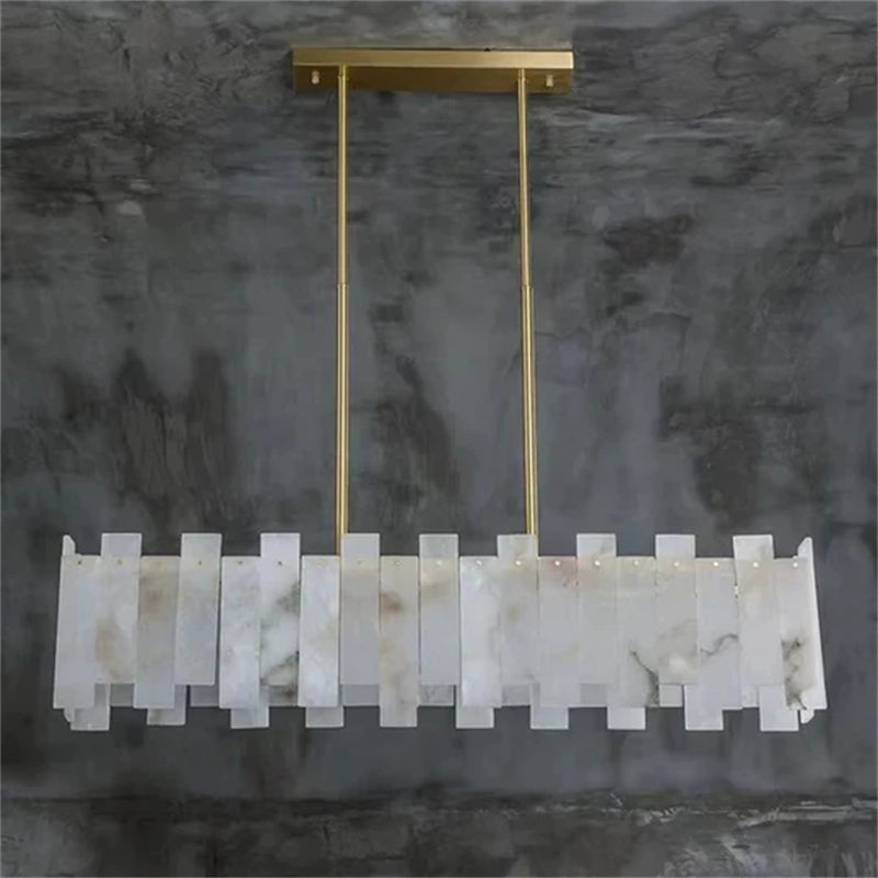 Modern Alabaster Linear Chandelier - product detail 2