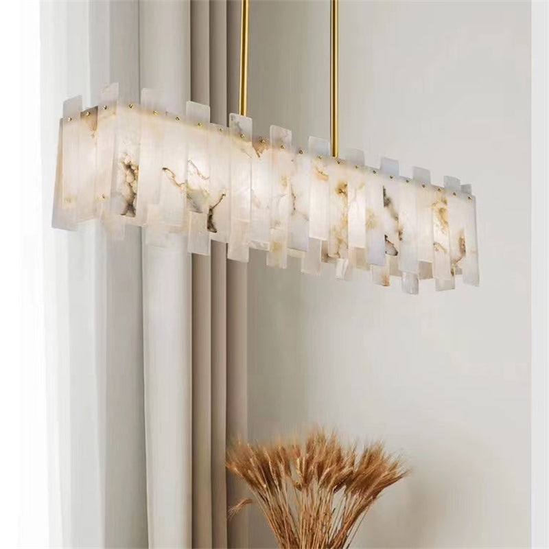 Modern Alabaster Linear Chandelier - product detail 3