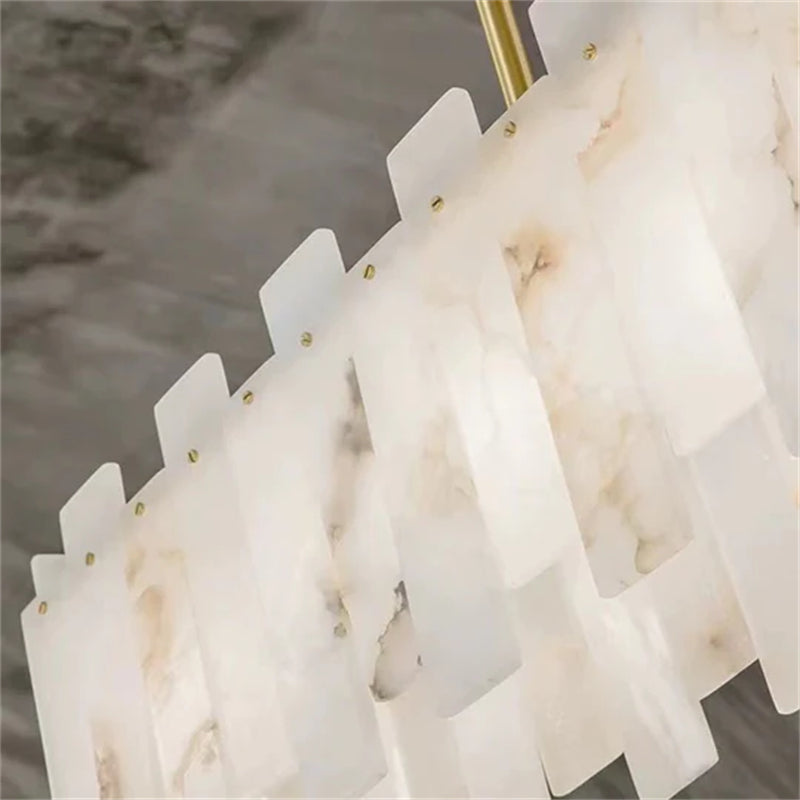 Modern Alabaster Linear Chandelier - product detail 4
