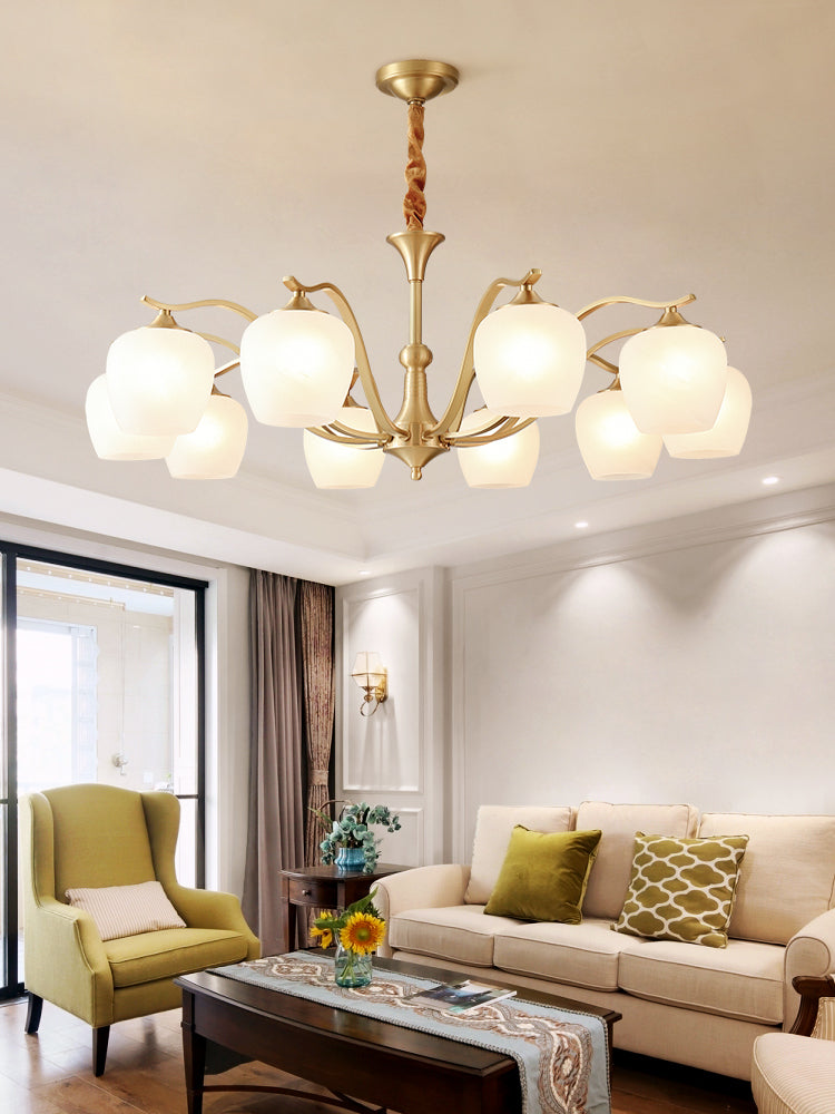 Modern Simple Light Luxury All Copper Chandelier