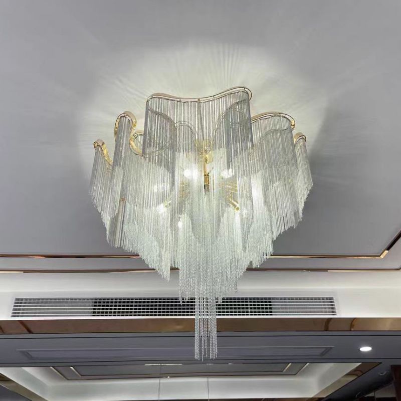 Modern Aluminum Chain Tassel Pendant