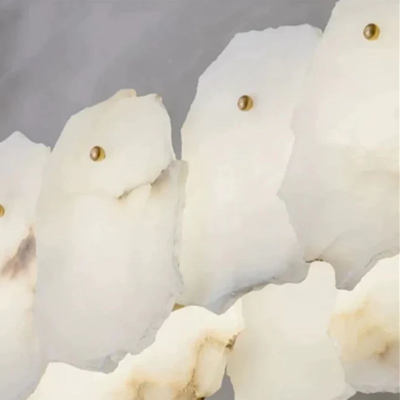 Alabaster Moira Marble Modern Snowflake Linear Chandelier - product detail 4