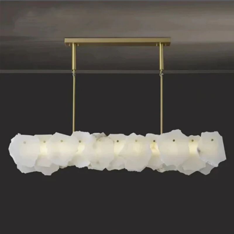 Alabaster Moira Marble Modern Snowflake Linear Chandelier - product detail 6