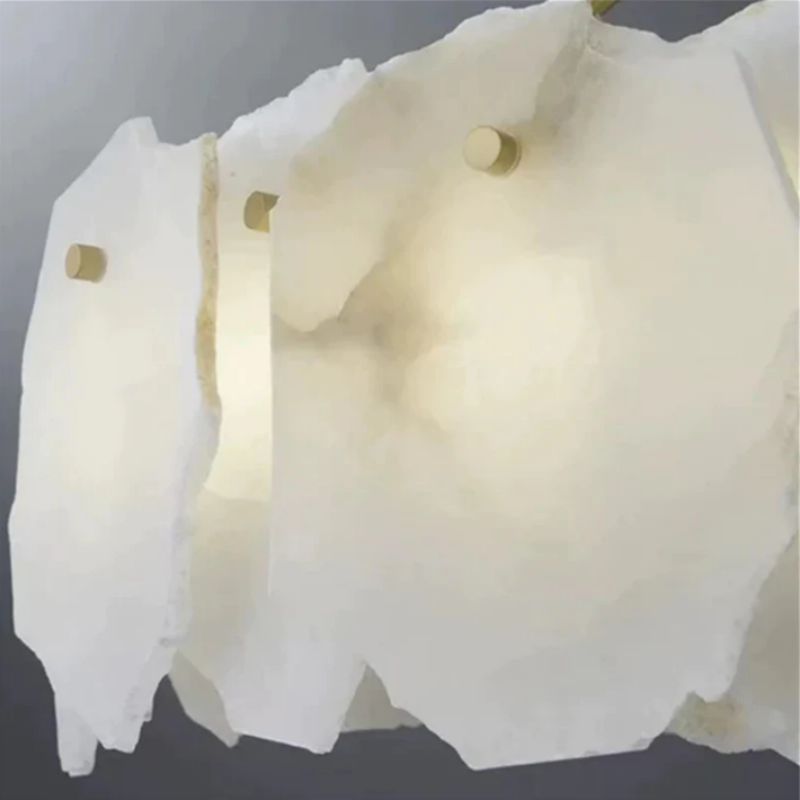 Alabaster Moira Marble Modern Snowflake Round Chandelier - product detail 4