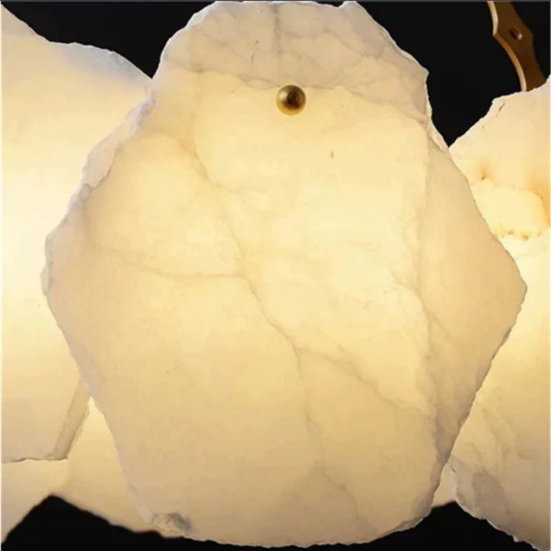 Alabaster Moira Marble Modern Snowflake Round Chandelier - product detail 7