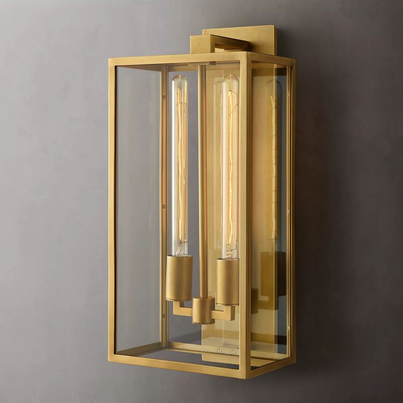 Beckman Outdoor Square Lantern Wall Sconce 21"