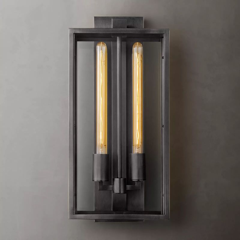 Beckman Outdoor Square Lantern Wall Sconce 21"