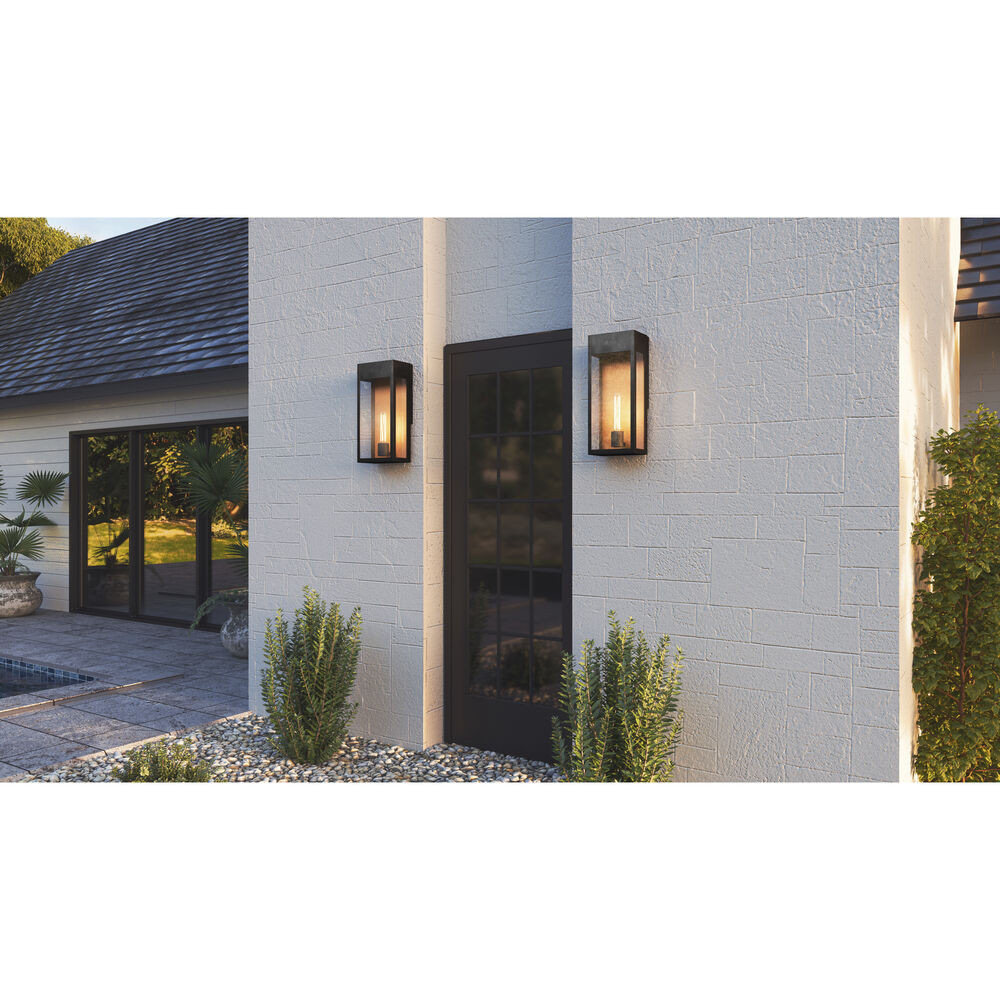 Large Matte Black Outdoor Wall Lantern - product detail 3