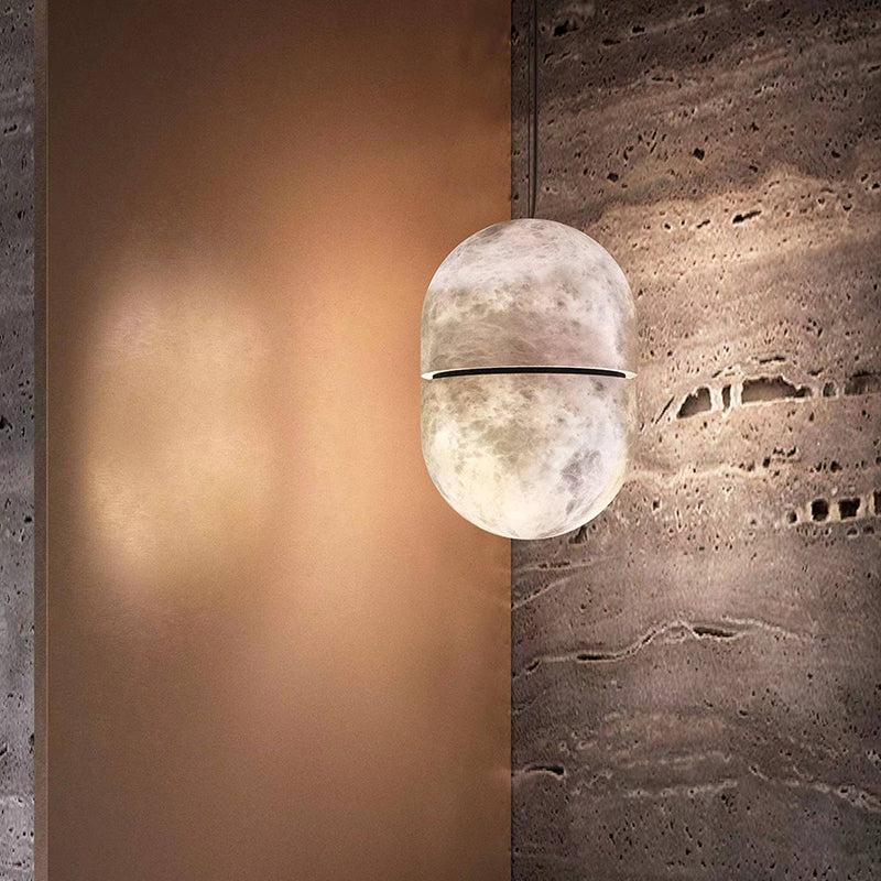 Modern Alabaster Oval Art Pendant Light - product detail 4