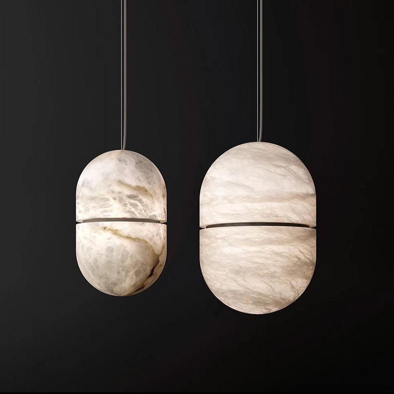 Modern Alabaster Oval Art Pendant Light - product detail 5