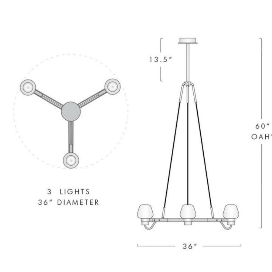 Aurora 3 Light Chandelier - product detail 6