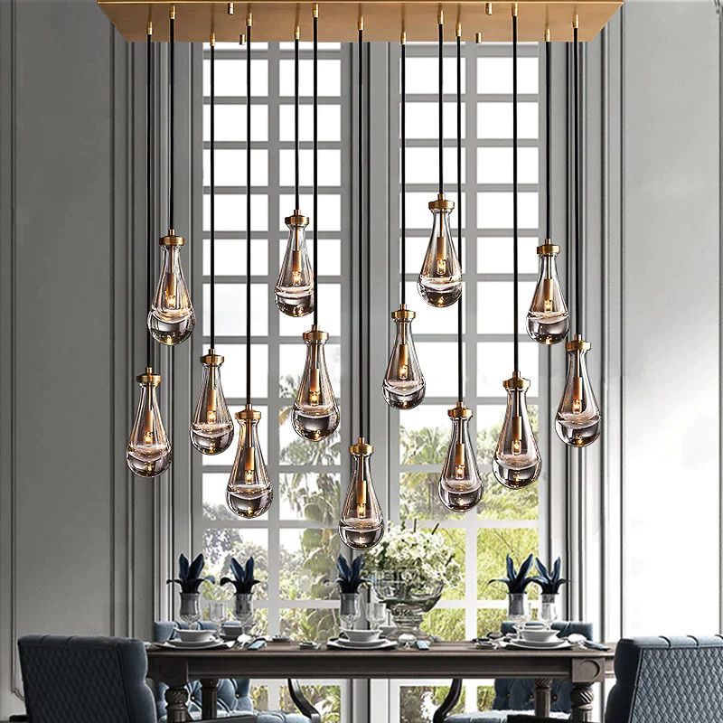 Raindrops Rectangular Chandelier 54"