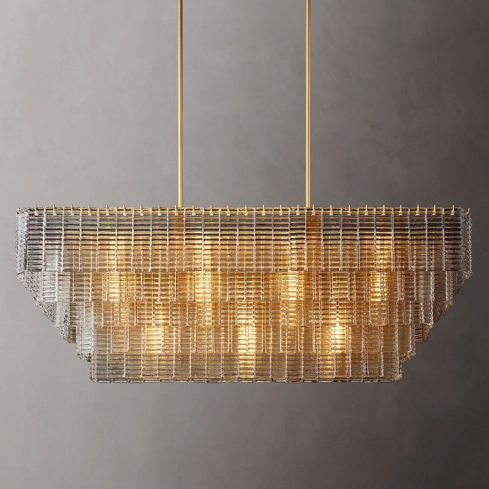Sireni Glass Rectangle Chandelier
