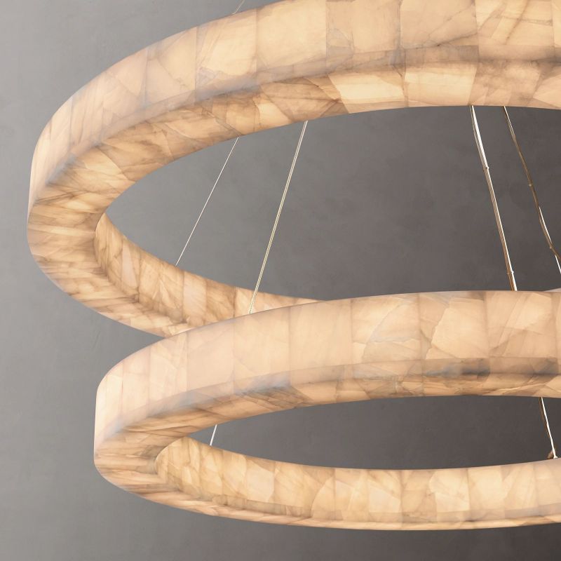 Phoebe 2-tier Round Calcite Chandelier 60"