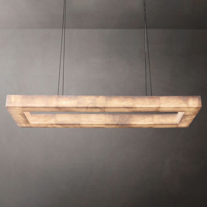 Phoebe Rectangular Calcite Chandelier 54"