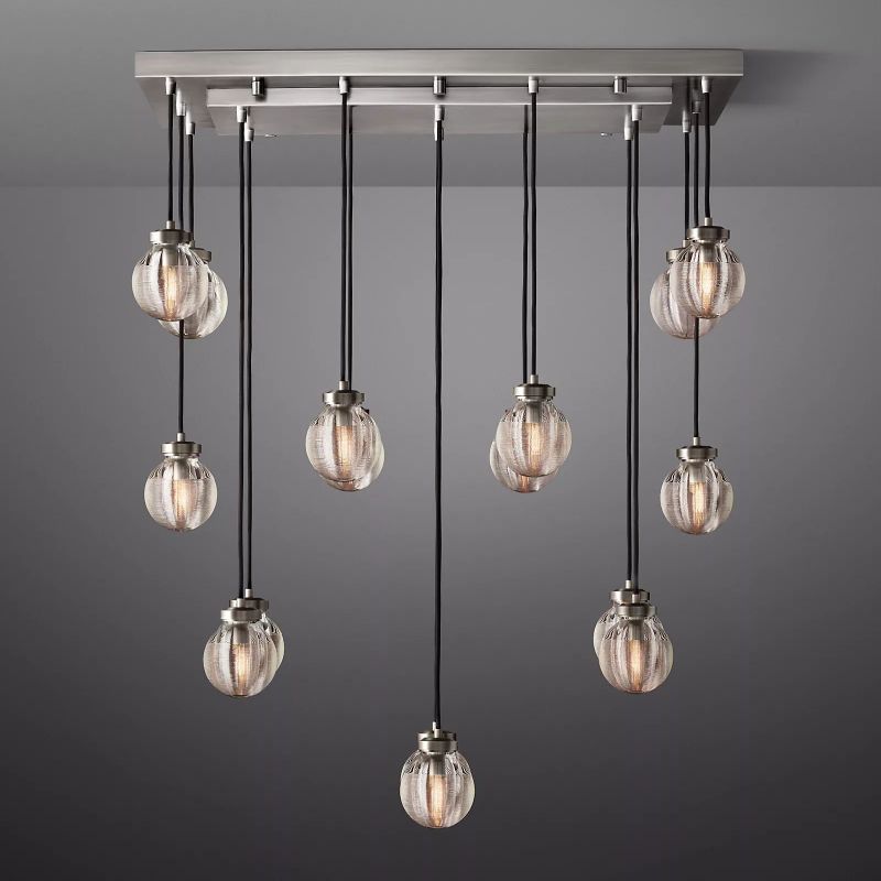 Pearl Spherical Modern Rectangular Chandelier 36”