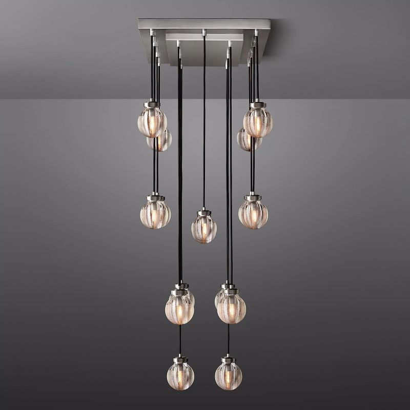 Pearl Spherical Modern Rectangular Chandelier 36”