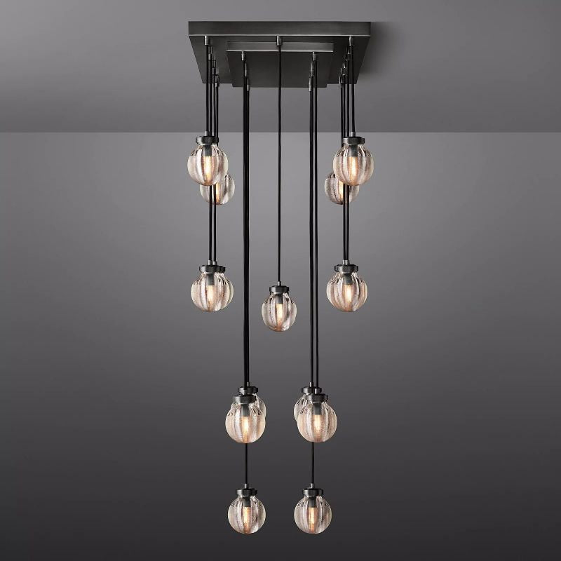 Pearl Spherical Modern Rectangular Chandelier 36”