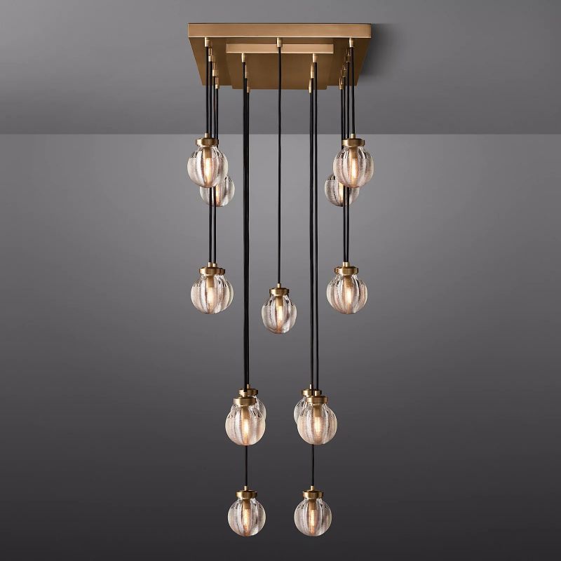 Pearl Spherical Modern Rectangular Chandelier 36”