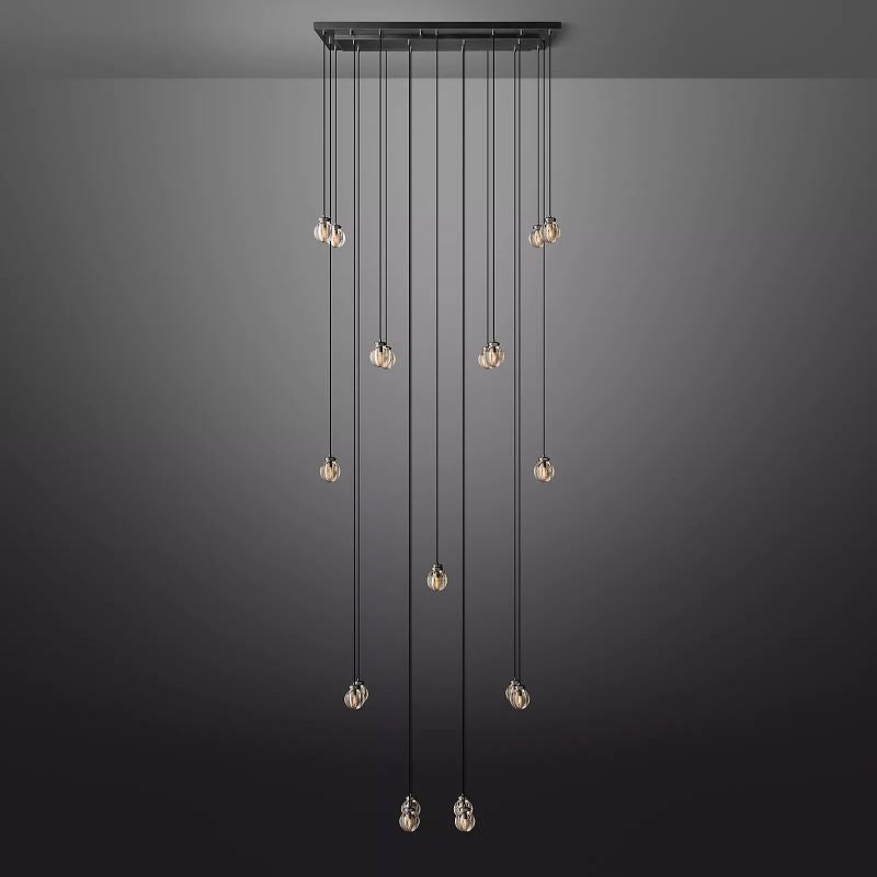 PearlSpherical Modern Rectangular Chandelier 54”