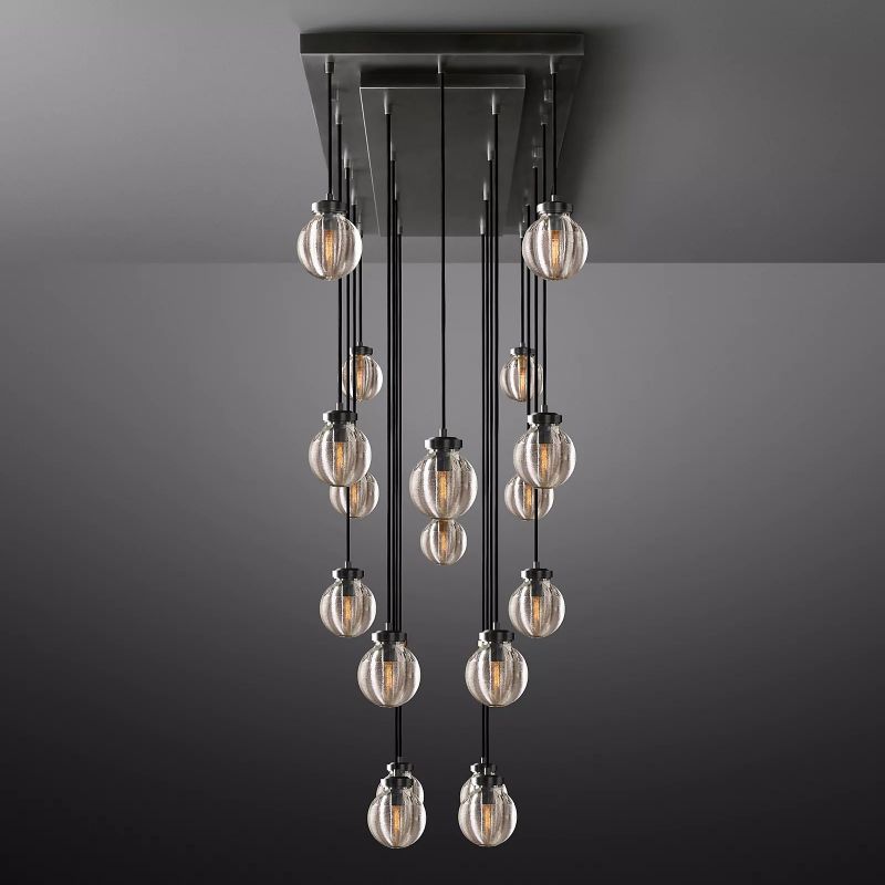 PearlSpherical Modern Rectangular Chandelier 54”