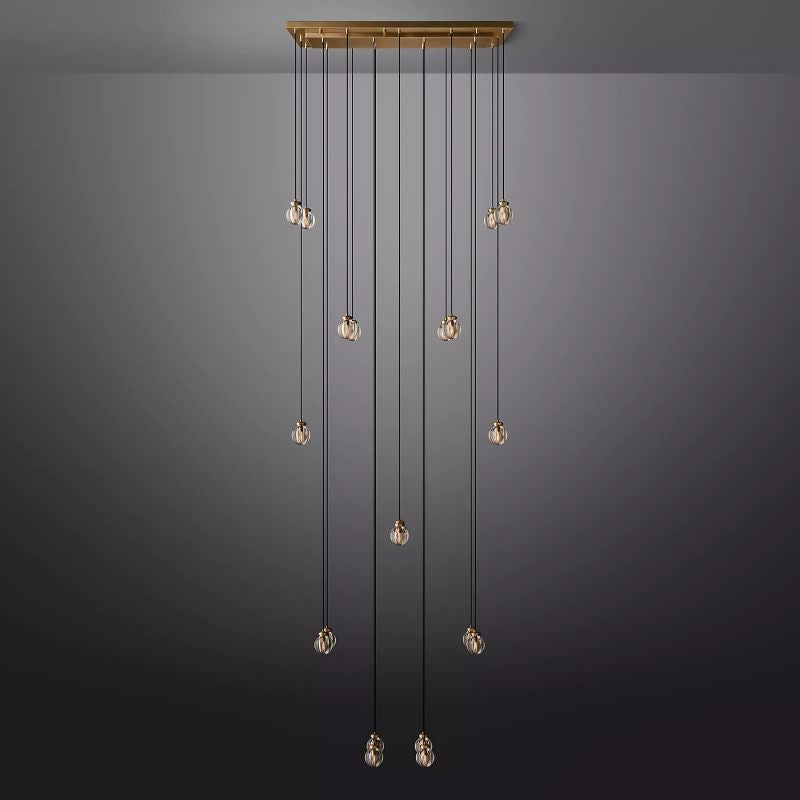 PearlSpherical Modern Rectangular Chandelier 54”