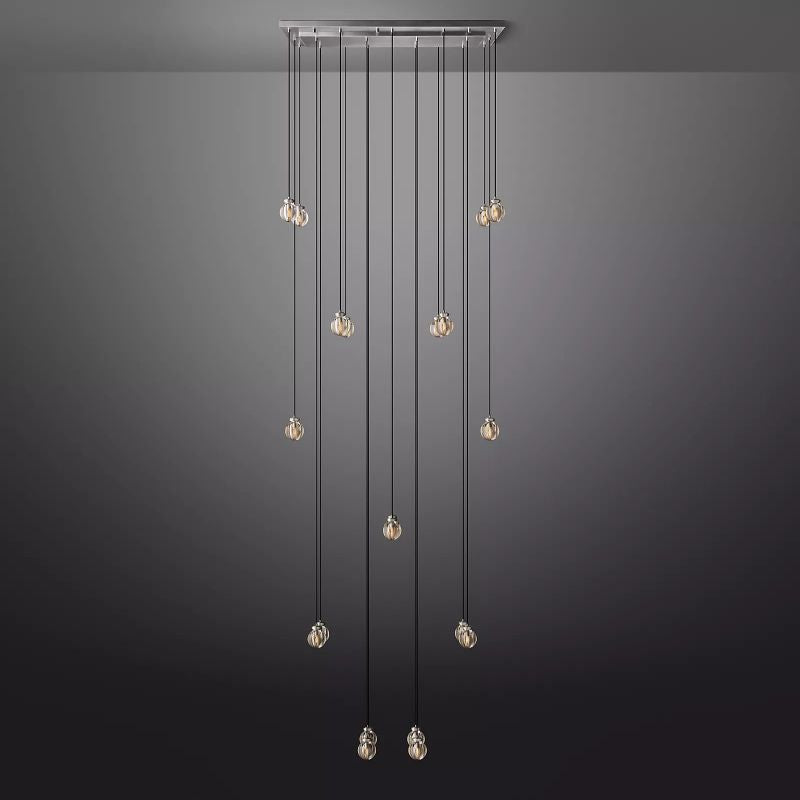 PearlSpherical Modern Rectangular Chandelier 54”