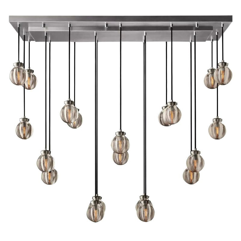 PearlSpherical Modern Rectangular Chandelier 54”