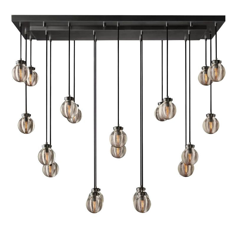 PearlSpherical Modern Rectangular Chandelier 54”