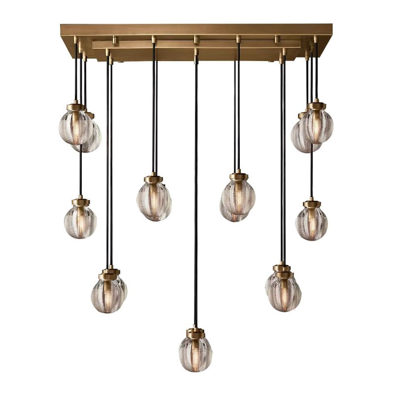 Pearl Spherical Modern Rectangular Chandelier 36”