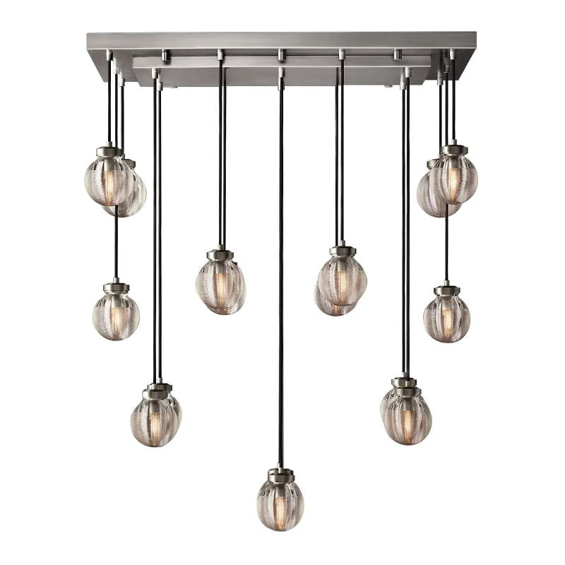 Pearl Spherical Modern Rectangular Chandelier 36”