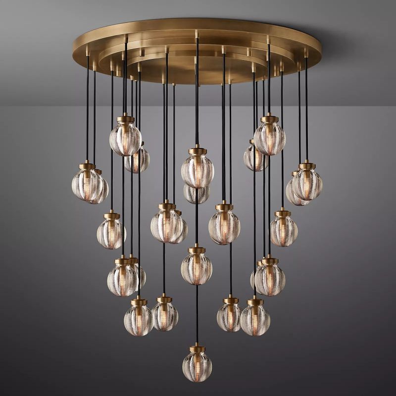 Pearl Spherical Modern Round Chandelier 38"
