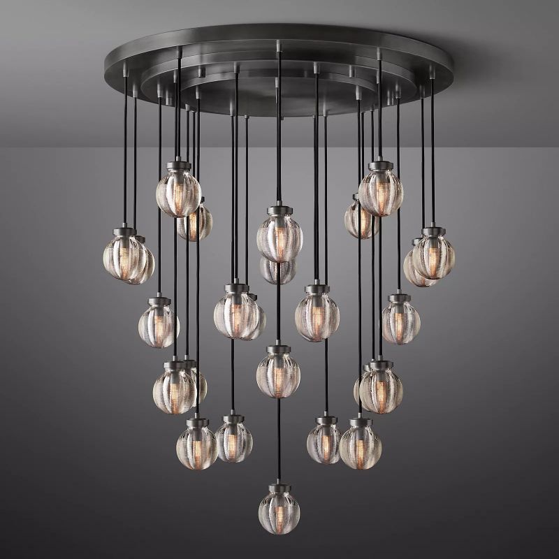 Pearl Spherical Modern Round Chandelier 38"