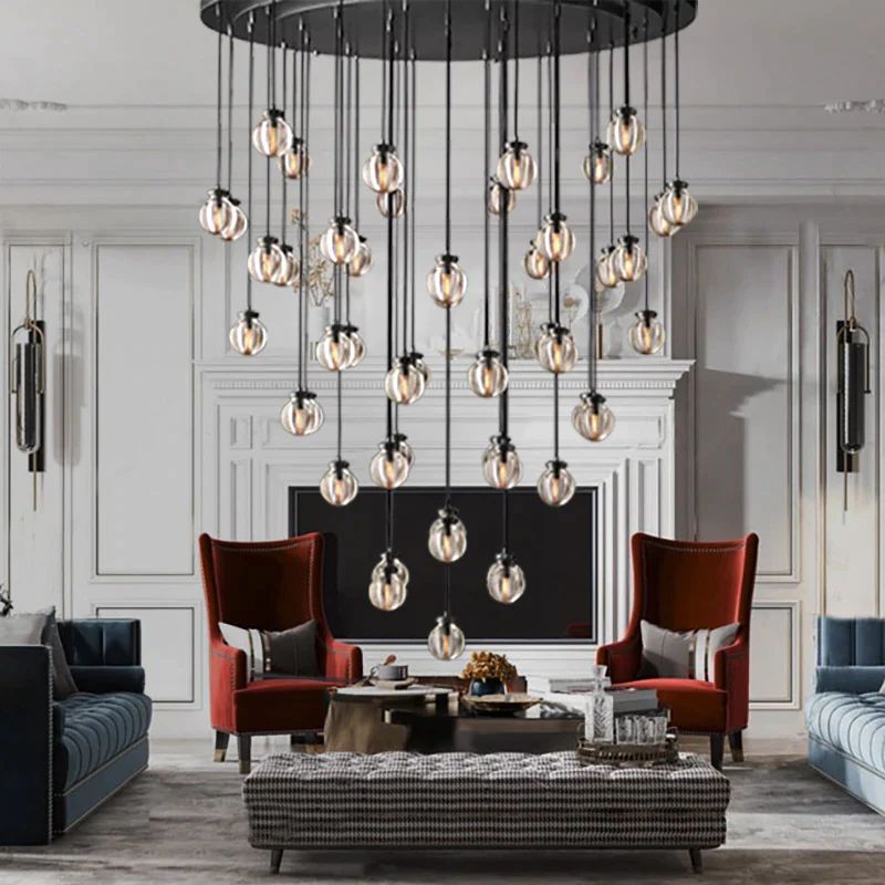Pearl Spherical Modern Round Chandelier 60"