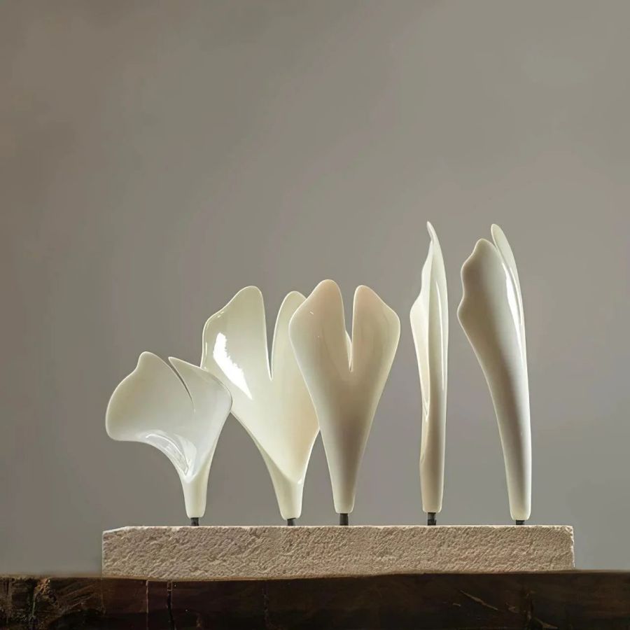 Ceramic Ginkgo Round Linear Chandelier