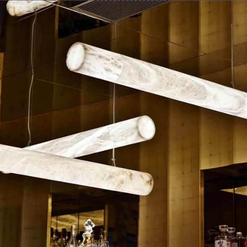 Sylvia Alabaster Linear Pendant Light Over Kitchen Island - product detail 2