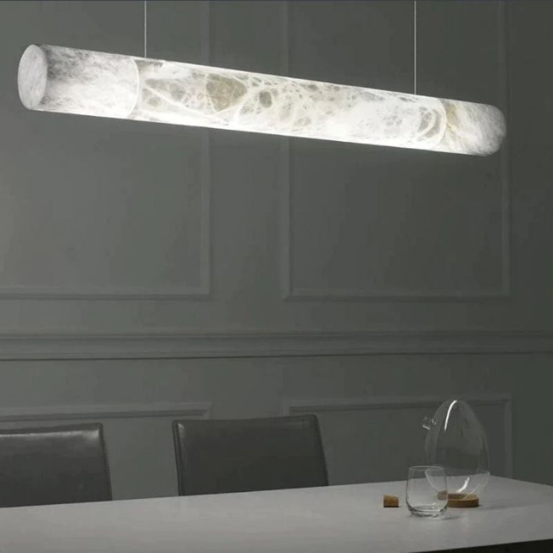 Sylvia Alabaster Linear Pendant Light Over Kitchen Island - product detail 8