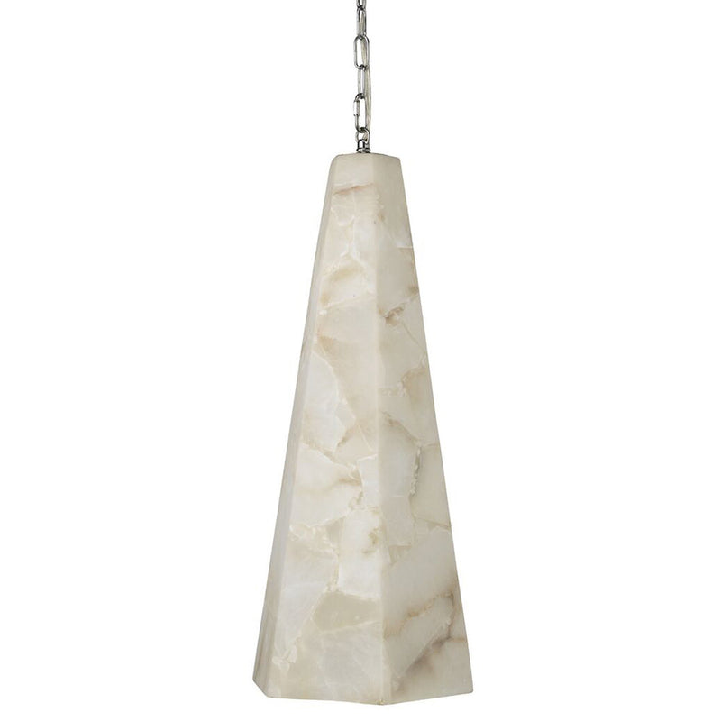 Tall Alabaster Tapered Hexagon Pendant Light - product detail 2