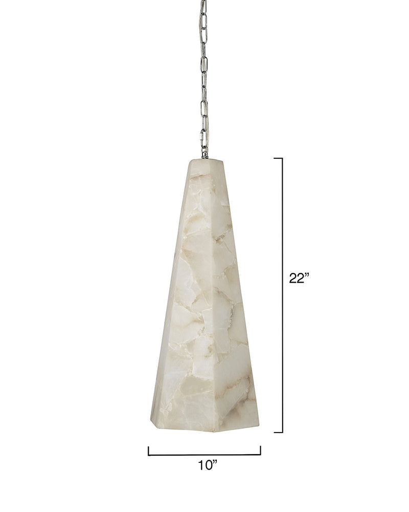 Tall Alabaster Tapered Hexagon Pendant Light - product detail 3
