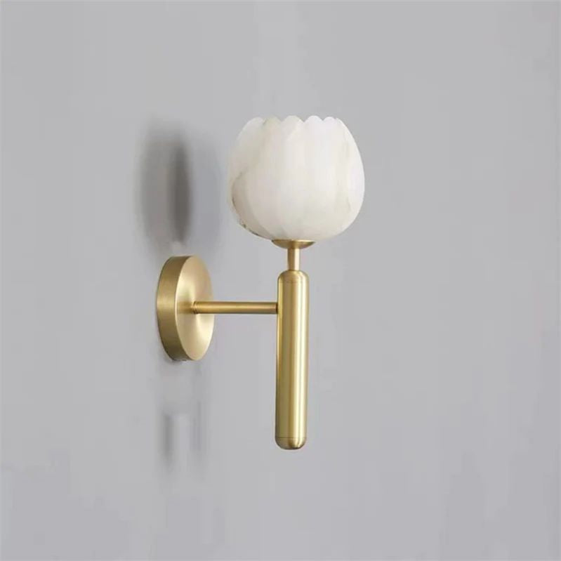 Alabaster Round Bedroom Bedside Wall Sconce - product detail 4