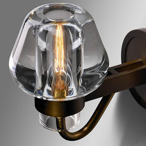 Vintage Brass Crystal Wall Sconce