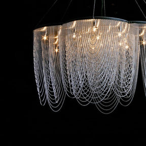 Modern Aluminum Chain Flower Chandelier