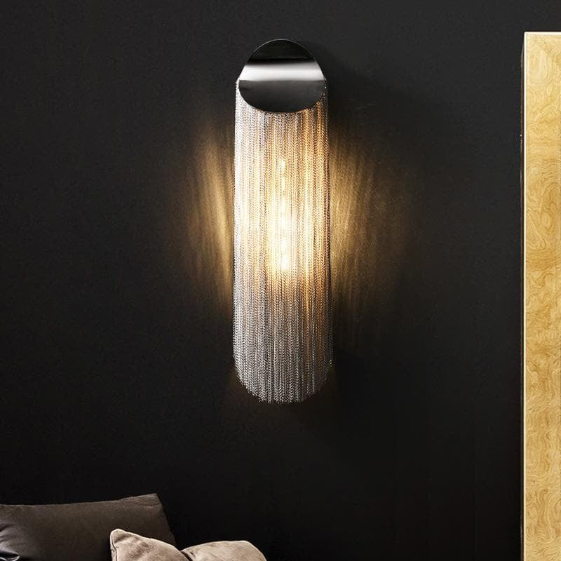 Alisa Luxury Plated Aluminum Chain Tassel Long Wall Lamp - product detail 5