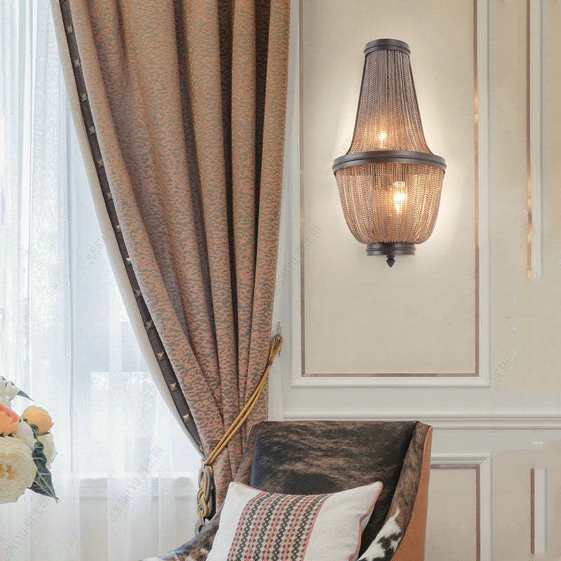 Aluminum Chain Wall Sconce In Living Room - product detail 13
