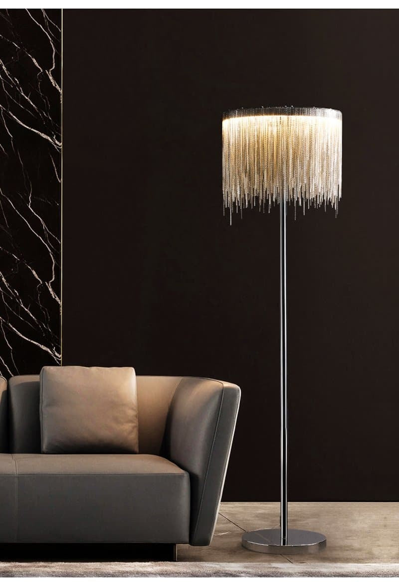 Alisa Luxury Hardware Aluminum Chain Tassel Floor Lamp - product detail 4