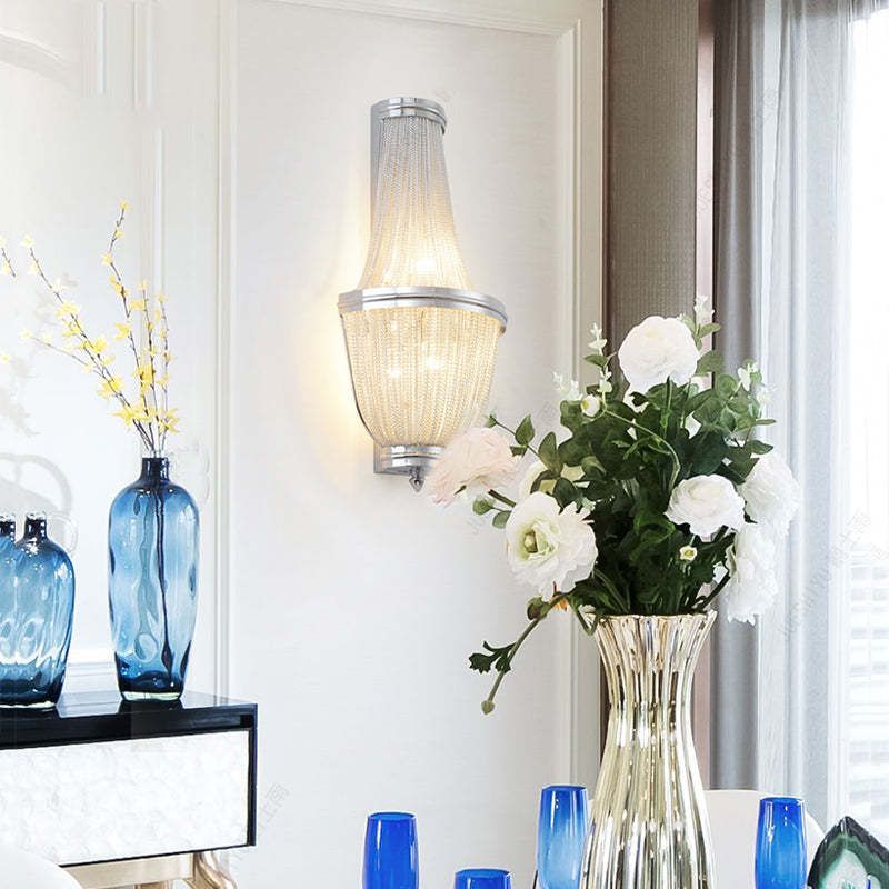 Aluminum Chain Wall Sconce In Living Room - product detail 14