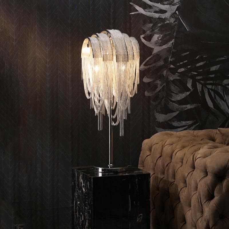 Alisa Luxury Hardware Aluminum Chain Tassel Table Lamp - product detail 9